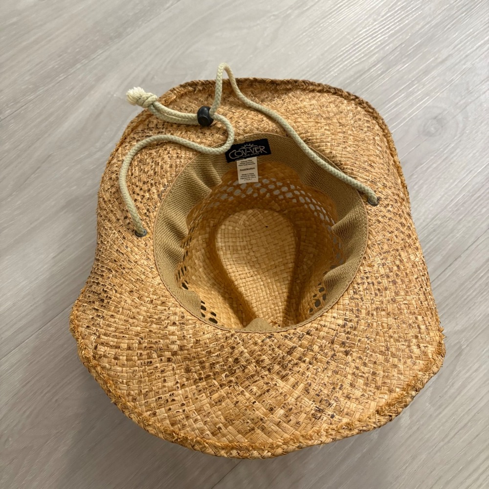 Cov-Ver Your World Straw Cowboy Hat Natural Fiber Western Sun Hat F1009-1 S/M - Picture 5 of 16